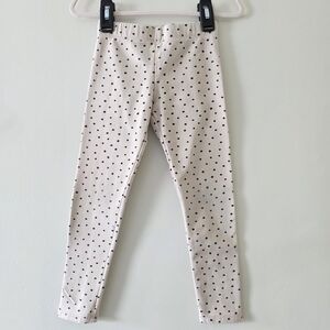 H&M Cream Leggings with Black Polka Dots - Girls